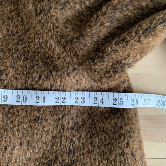 VINTAGE - Dolce Bella Alpaca Wool Mohair Textured Coat | Brown Swing Coat L/XL - Picture 8 of 13